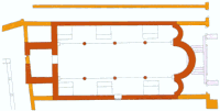 Obr. 2. Z�klady p�vodn�ho benediktinsk�ho kostela (20 kB)